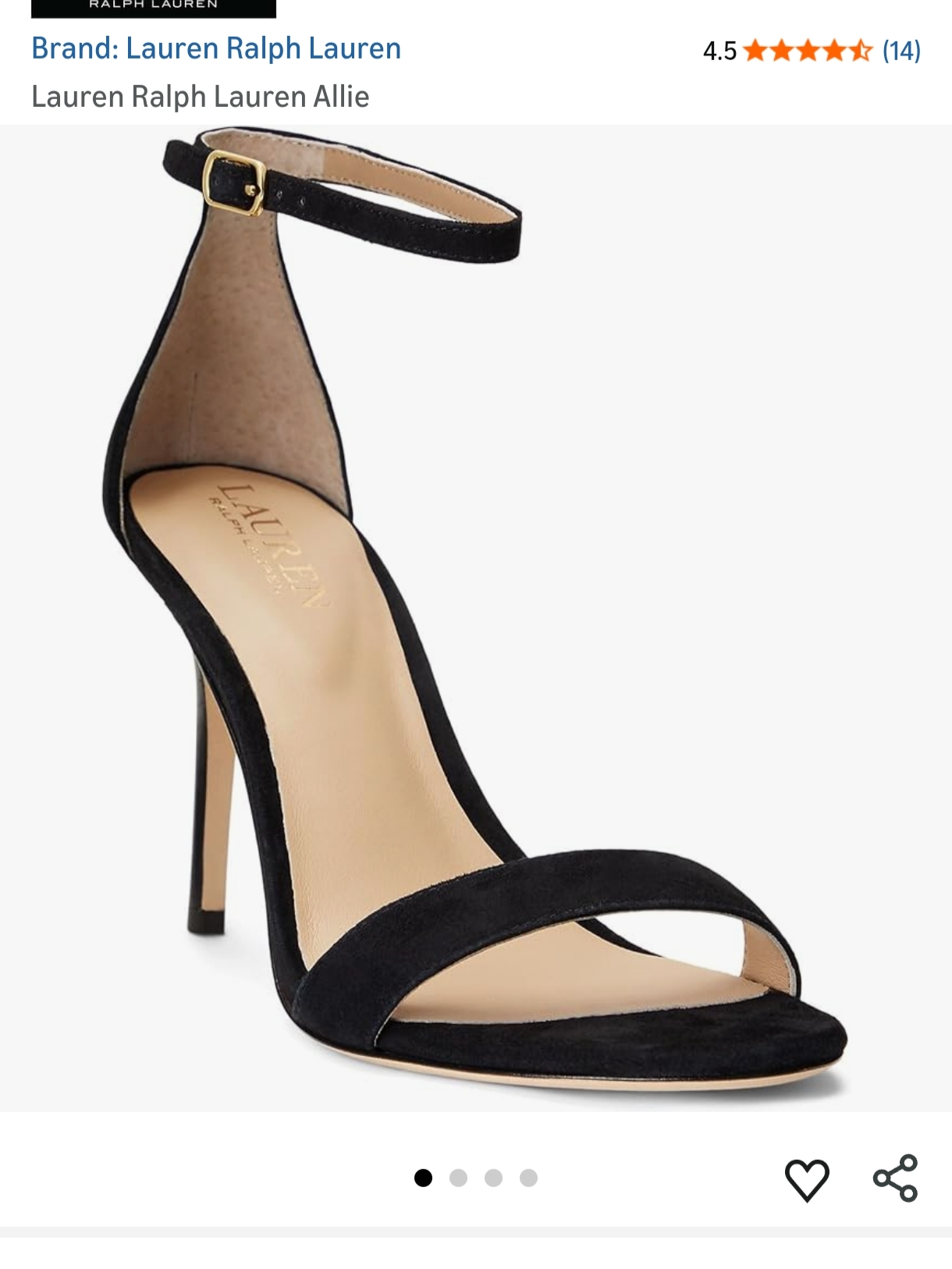 Lauren Ralph Lauren- Black Suede Ankle-Strap Stiletto ( Nwot,& No Box )